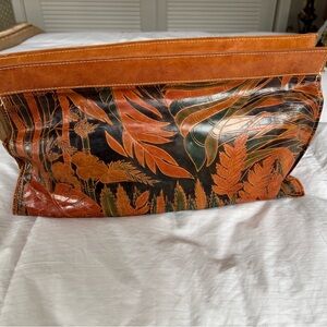 Vintage Valerie (Stevens) Hand-tooled Leather Clutch